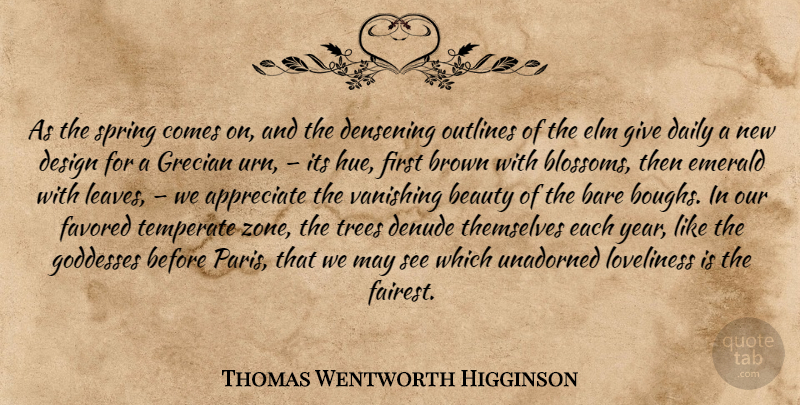 Thomas Wentworth Higginson Quote About Spring, Years, Paris: As The Spring Comes On...