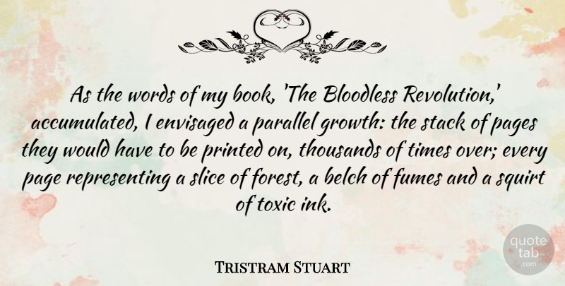 Tristram Stuart Quote About Bloodless, Pages, Parallel, Printed, Slice: As The Words Of My...