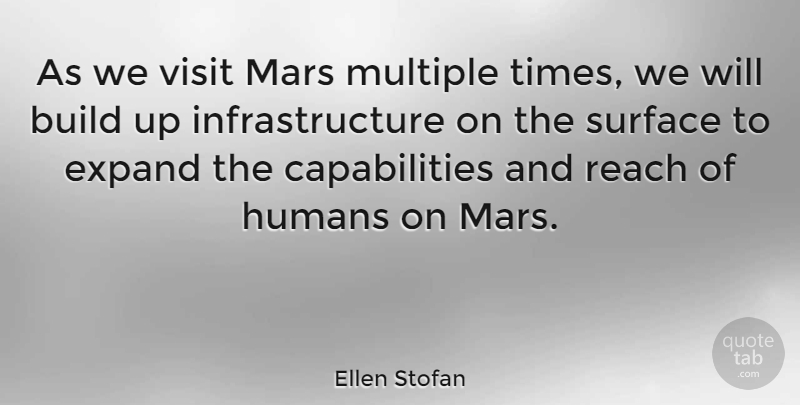 Ellen Stofan Quote About Expand, Humans, Multiple, Surface, Visit: As We Visit Mars Multiple...
