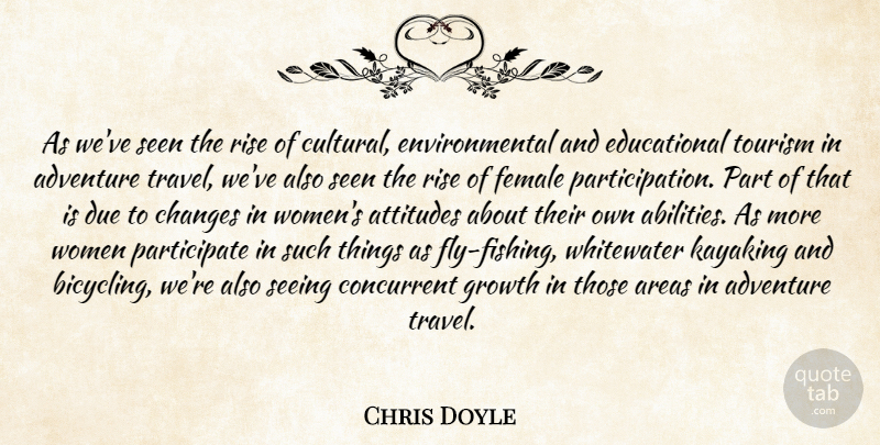 Chris Doyle Quote About Adventure, Areas, Attitudes, Changes, Due: As Weve Seen The Rise...