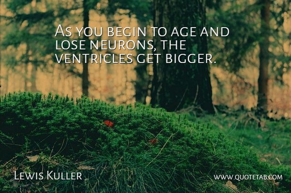 Lewis Kuller Quote About Age, Age And Aging, Begin, Lose: As You Begin To Age...