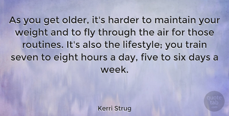 Kerri Strug Quote About Air, Eight, Six: As You Get Older Its...