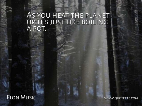 Elon Musk Quote About Heat, Pot, Planets: As You Heat The Planet...