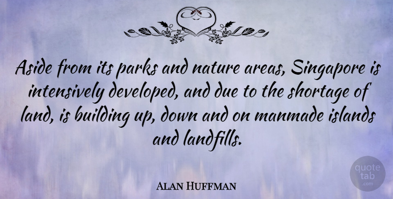 Alan Huffman Quote About Aside, Due, Islands, Nature, Parks: Aside From Its Parks And...