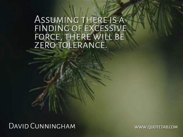 David Cunningham Quote About Assuming, Excessive, Finding, Force, Zero: Assuming There Is A Finding...