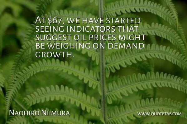 Naohiro Niimura Quote About Demand, Might, Oil, Prices, Seeing: At 67 We Have Started...