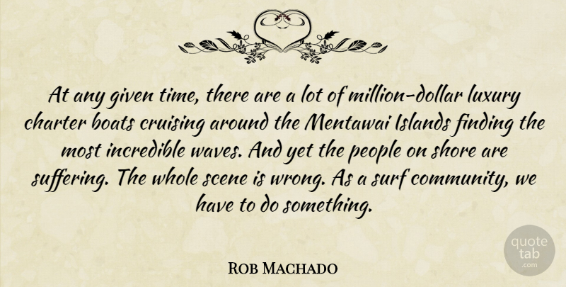 Rob Machado Quote About Luxury, Islands, People: At Any Given Time There...
