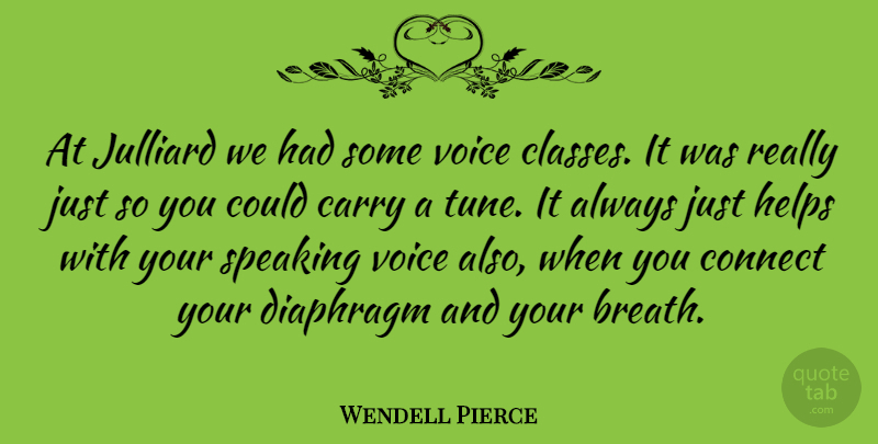 Wendell Pierce Quote About Class, Voice, Tunes: At Julliard We Had Some...