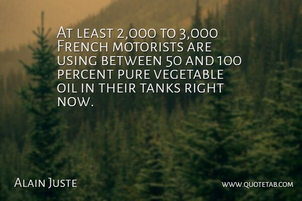 Alain Juste Quote About French, Oil, Percent, Pure, Scholars And Scholarship: At Least 2 000 To...