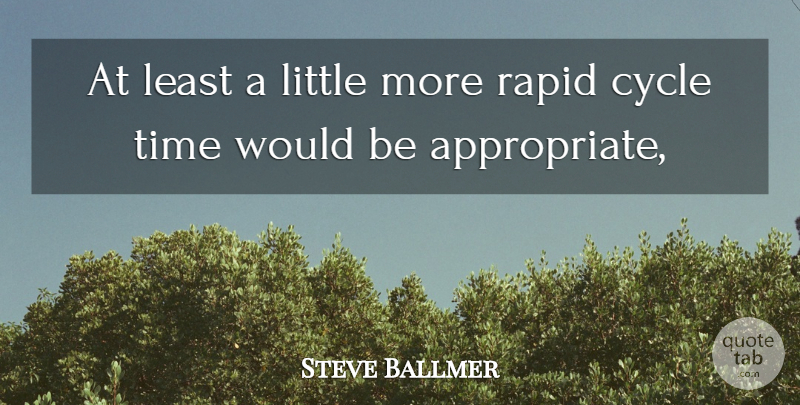 Steve Ballmer Quote About Cycle, Rapid, Time: At Least A Little More...
