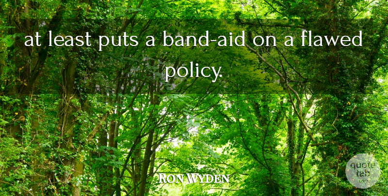 Ron Wyden Quote About Flawed, Puts: At Least Puts A Band...