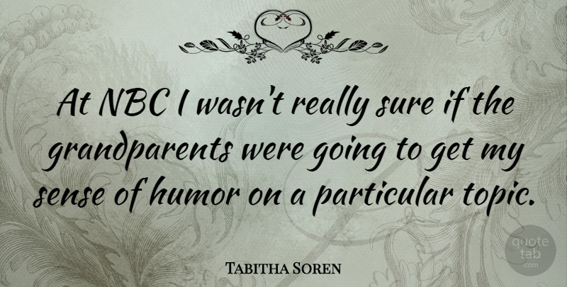 Tabitha Soren Quote About Humor, Nbc, Grandparent: At Nbc I Wasnt Really...