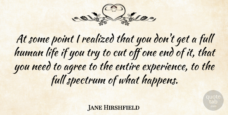 Jane Hirshfield Quote About Cutting, Trying, Needs: At Some Point I Realized...