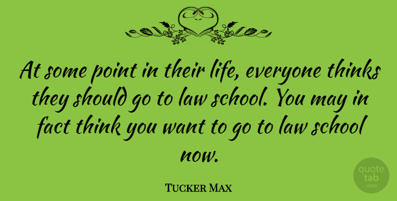 Tucker Max Quote About School, Thinking, Law: At Some Point In Their...