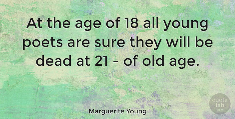Marguerite Young Quote About Age, Poet, Young: At The Age Of 18...