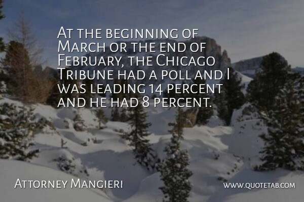 Attorney Mangieri Quote About Beginning, Chicago, Leading, March, Percent: At The Beginning Of March...