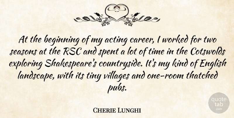 Cherie Lunghi Quote About Careers, Two, Acting: At The Beginning Of My...