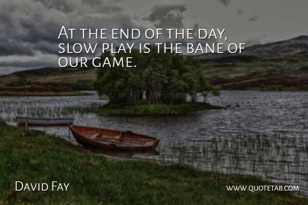 David Fay Quote About Slow: At The End Of The...