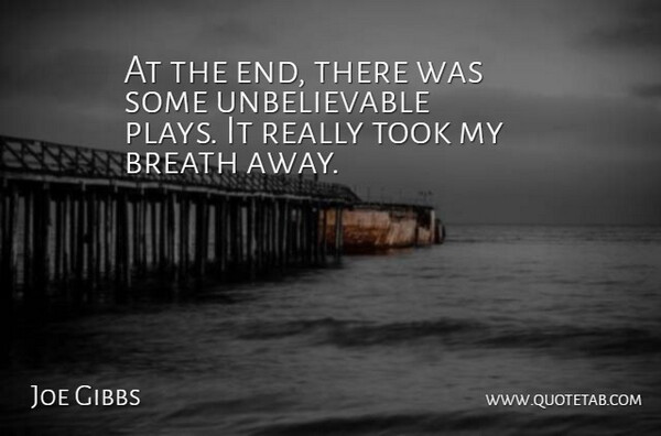 Joe Gibbs Quote About Breath, Took: At The End There Was...