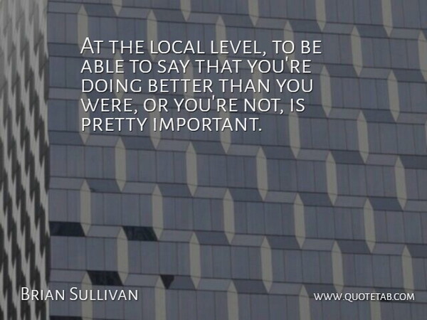 Brian Sullivan Quote About Local: At The Local Level To...