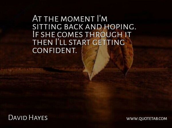 David Hayes Quote About Moment, Sitting, Start: At The Moment Im Sitting...