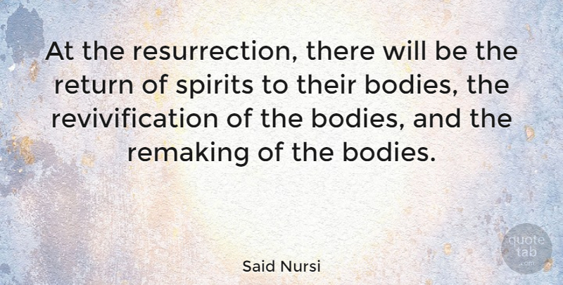 Said Nursi Quote About undefined: At The Resurrection There Will...