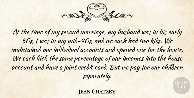 Jean Chatzky Quote About Accounts, Children, Credit, Early, House: At The Time Of My...