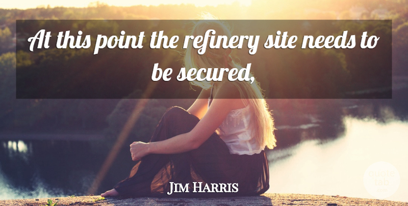 Jim Harris Quote About Needs, Point, Site: At This Point The Refinery...
