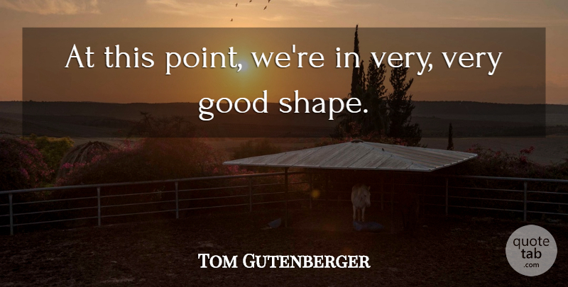 Tom Gutenberger Quote About Good: At This Point Were In...