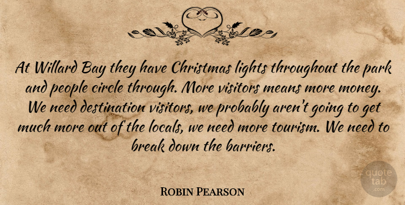 Robin Pearson Quote About Bay, Break, Christmas, Circle, Lights: At Willard Bay They Have...