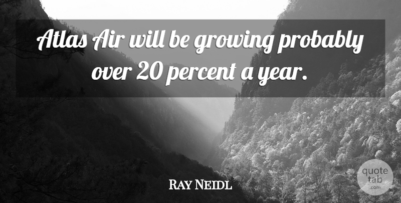 Ray Neidl Quote About Air, Atlas, Growing, Percent: Atlas Air Will Be Growing...