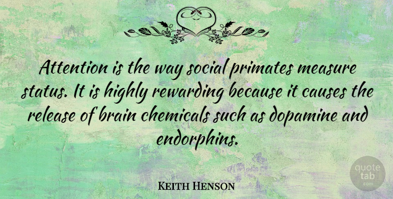 Keith Henson Quote About Brain, Attention, Way: Attention Is The Way Social...