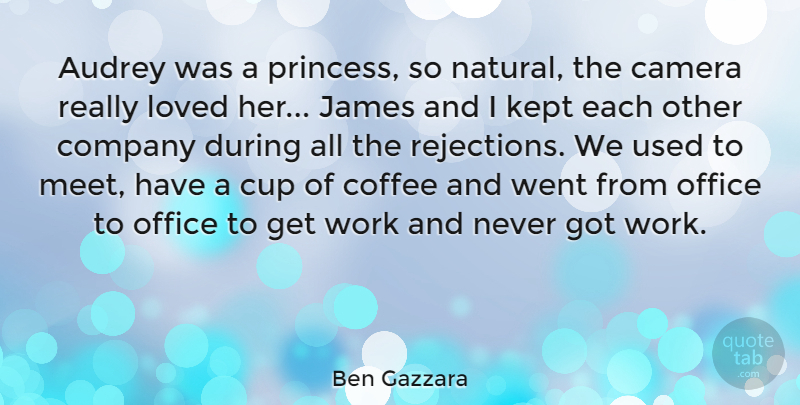 Ben Gazzara Quote About Audrey, Company, Cup, James, Kept: Audrey Was A Princess So...