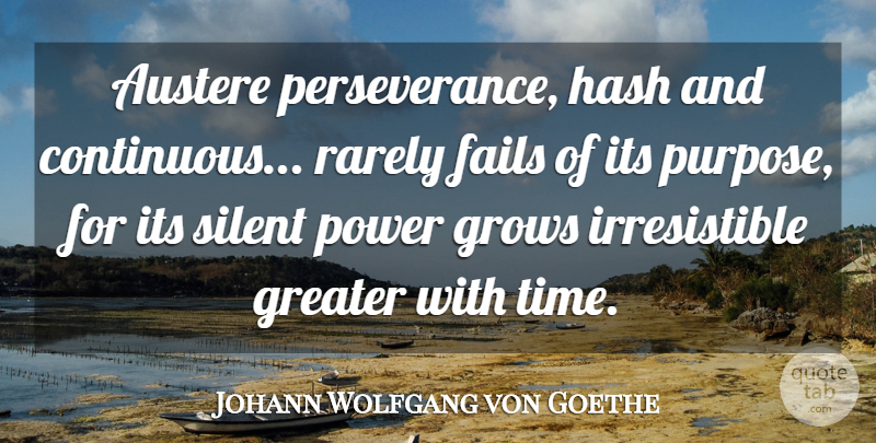 Johann Wolfgang von Goethe Quote About Perseverance, Purpose, Failing: Austere Perseverance Hash And Continuous...