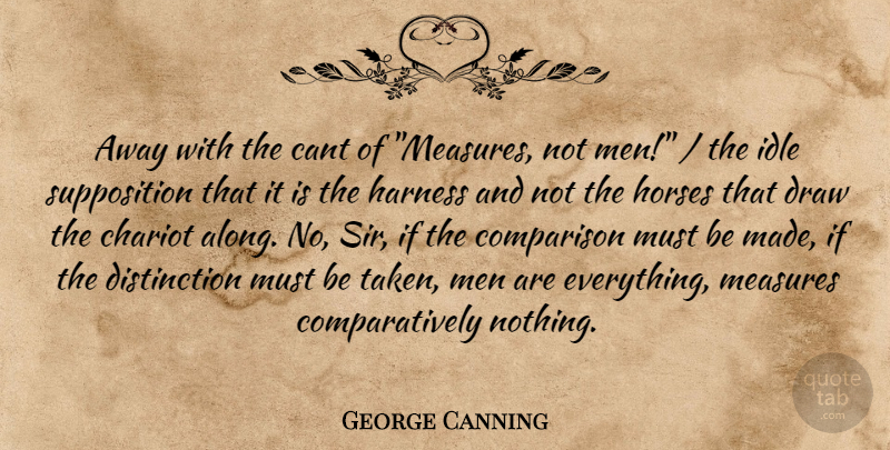 George Canning Quote About Cant, Comparison, Draw, Harness, Horses: Away With The Cant Of...