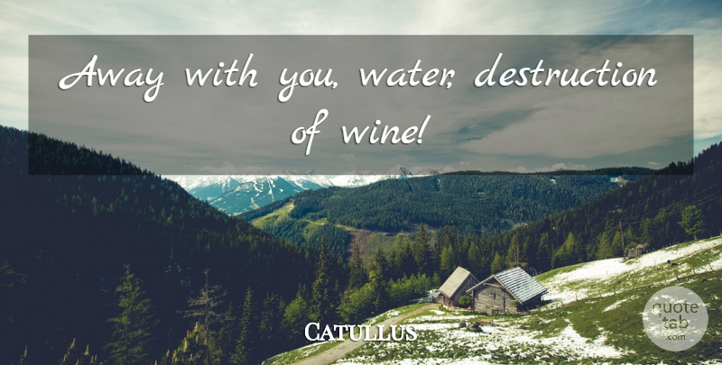 Catullus Quote About Wine, Water, Destruction: Away With You Water Destruction...