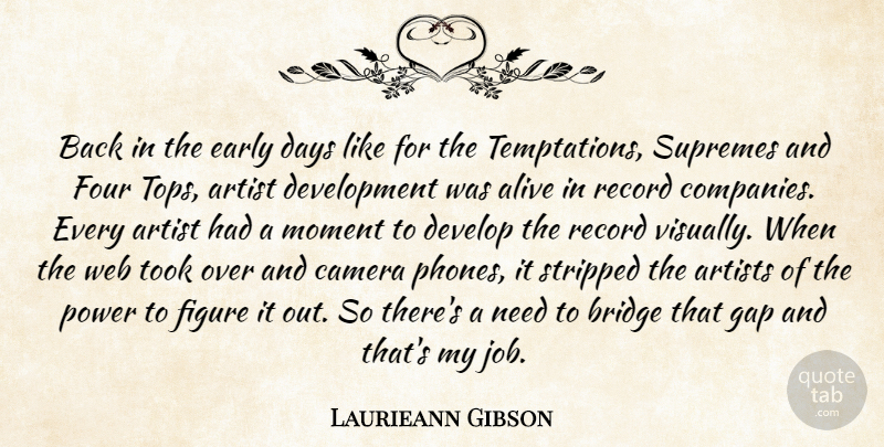 Laurieann Gibson Quote About Jobs, Artist, Phones: Back In The Early Days...