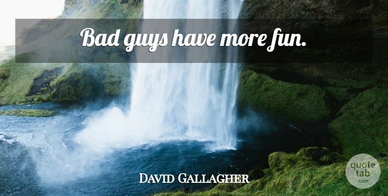 David Gallagher Quote About Fun, Guy, Bad Guys: Bad Guys Have More Fun...