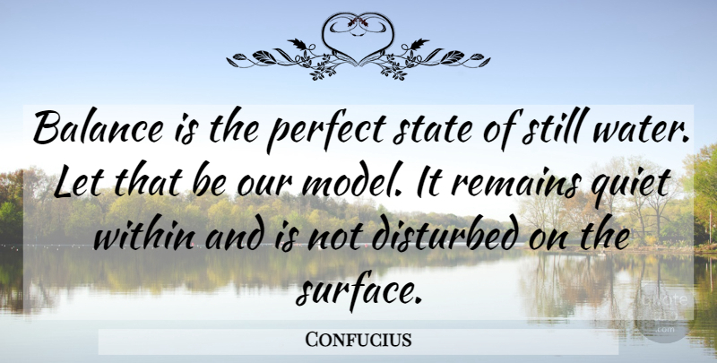 Confucius Quote About Perfect, Water, Balance: Balance Is The Perfect State...