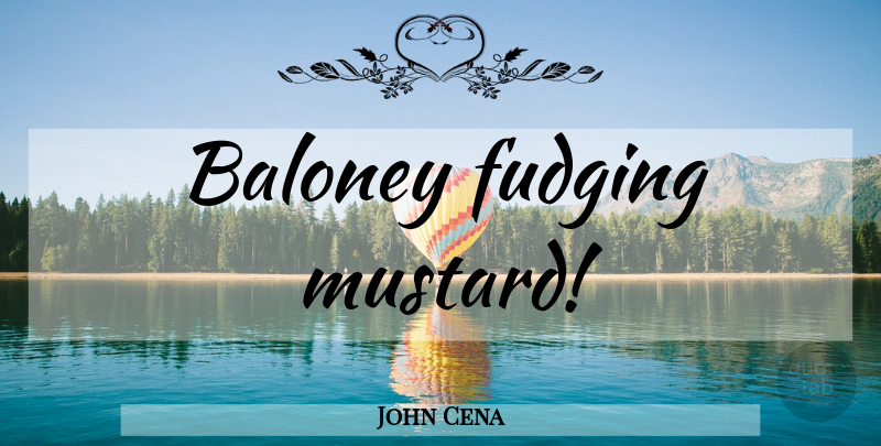 John Cena Quote About Wwe, Mustard, Baloney: Baloney Fudging Mustard...