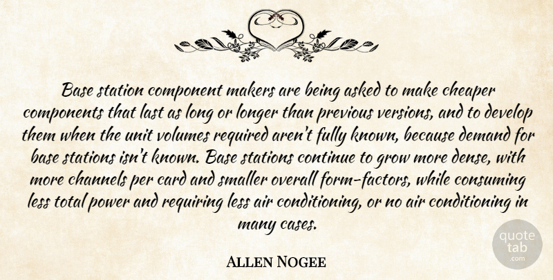 Allen Nogee Quote About Air, Asked, Base, Card, Channels: Base Station Component Makers Are...