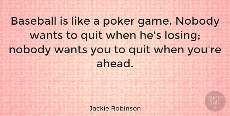 Jackie Robinson Quote About Baseball, Mlb, Games: Baseball Is Like A Poker...