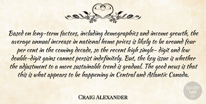 Craig Alexander Quote About Adjustment, Annual, Appears, Atlantic, Average: Based On Long Term Factors...