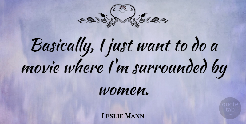 Leslie Mann Quote About Women: Basically I Just Want To...