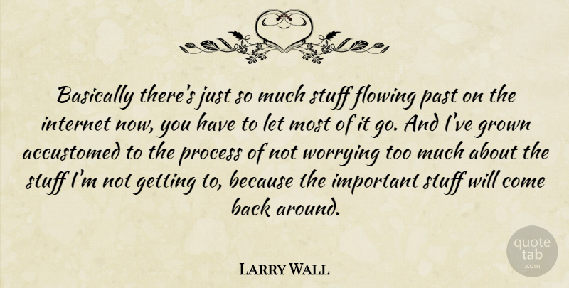 Larry Wall Quote About Past, Worrying Too Much, Important: Basically Theres Just So Much...