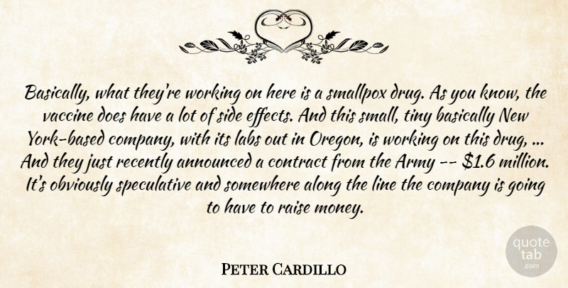 Peter Cardillo Quote About Along, Announced, Army, Basically, Company: Basically What Theyre Working On...
