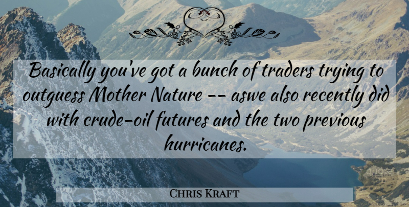 Chris Kraft Quote About Basically, Bunch, Mother, Nature, Previous: Basically Youve Got A Bunch...