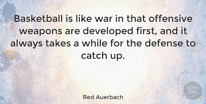 Red Auerbach Quote About Motivational, Basketball, Sports: Basketball Is Like War In...