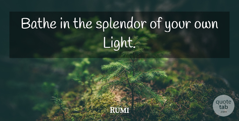 Rumi Quote About Light, Splendor, Rubies: Bathe In The Splendor Of...