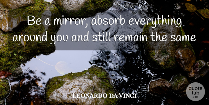 Leonardo da Vinci Quote About Mirrors, Stills: Be A Mirror Absorb Everything...